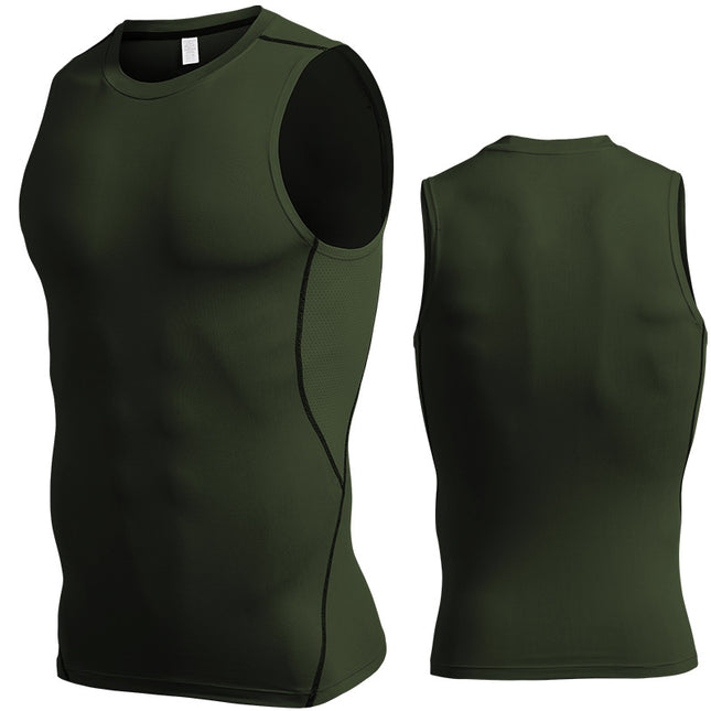 Sports Tank Top Men's Compression Sleeveless Fitness Clothing Training Running Quick Dry Tank Top