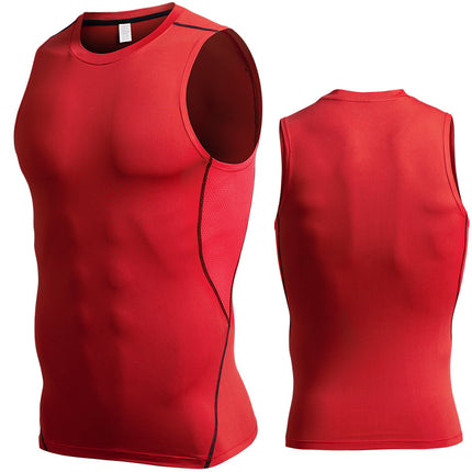 Sports Tank Top Men's Compression Sleeveless Fitness Clothing Training Running Quick Dry Tank Top