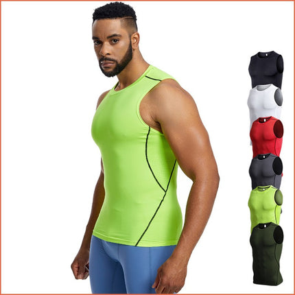Sports Tank Top Men's Compression Sleeveless Fitness Clothing Training Running Quick Dry Tank Top