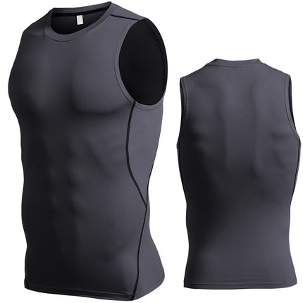 Sports Tank Top Men's Compression Sleeveless Fitness Clothing Training Running Quick Dry Tank Top