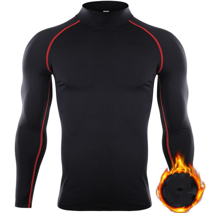 Men's Long Sleeve Compression Base Layer Shirt Athletic Shirt Blue Ball Training Running Shirt