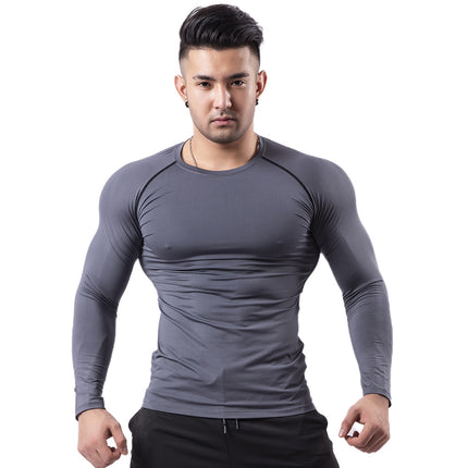 Mens Base Layers Tops, Long Sleeve Gym Running Top Workout Shirts for Men Longsleeve