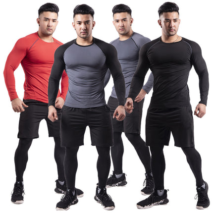 Mens Base Layers Tops, Long Sleeve Gym Running Top Workout Shirts for Men Longsleeve