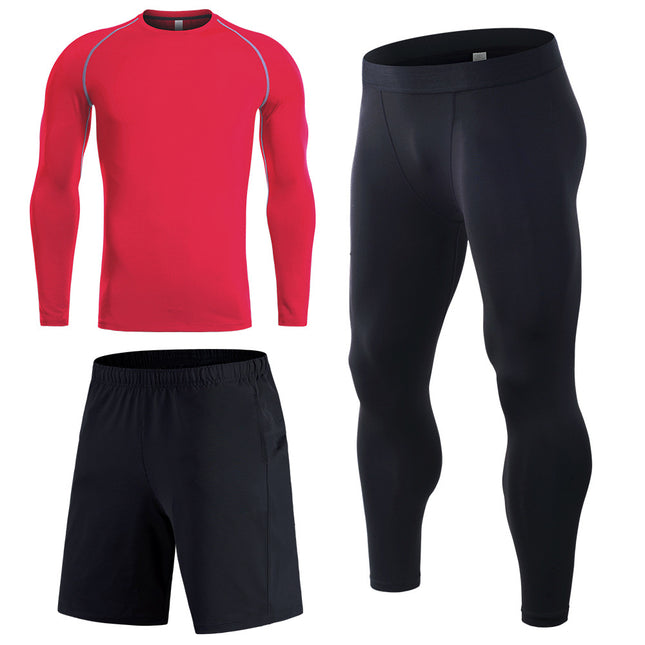 Men's 3 Piece Thermal Underwear Set Winter Gear Men's Basic Long Shorts Shorts Top