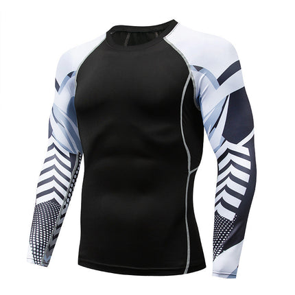 Men's Sports Compression Long Sleeve Fitted Sports Fitness Shirt Outdoor Running Gym Shirt 1