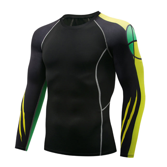 Men's Sports Compression Long Sleeve Fitted Sports Fitness Shirt Outdoor Running Gym Shirt 1