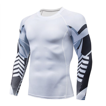 Men's Sports Compression Long Sleeve Fitted Sports Fitness Shirt Outdoor Running Gym Shirt 1