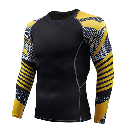Men's Sports Compression Long Sleeve Fitted Sports Fitness Shirt Outdoor Running Gym Shirt