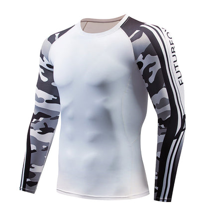 Men's Sports Compression Long Sleeve Fitted Sports Fitness Shirt Outdoor Running Gym Shirt