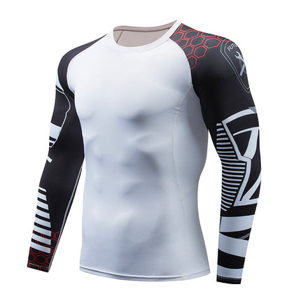 Men's Sports Compression Long Sleeve Fitted Sports Fitness Shirt Outdoor Running Gym Shirt