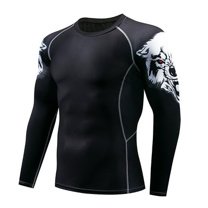Men's Sports Compression Long Sleeve Fitted Sports Fitness Shirt Outdoor Running Gym Shirt 1