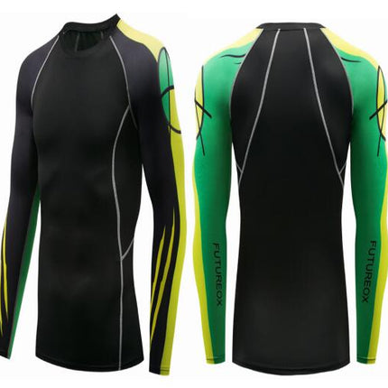 Men's Sports Compression Long Sleeve Fitted Sports Fitness Shirt Outdoor Running Gym Shirt
