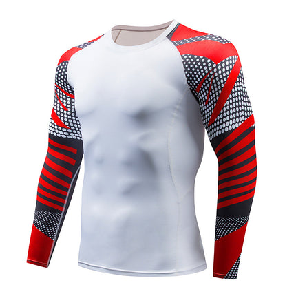 Men's Sports Compression Long Sleeve Fitted Sports Fitness Shirt Outdoor Running Gym Shirt