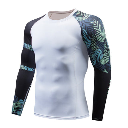 Men's Sports Compression Long Sleeve Fitted Sports Fitness Shirt Outdoor Running Gym Shirt