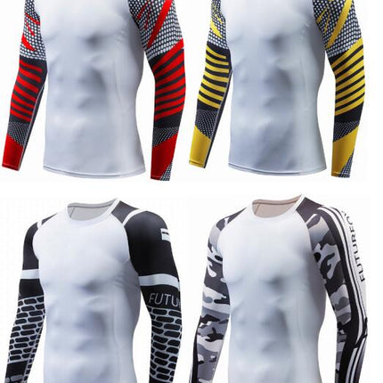 Men's Sports Compression Long Sleeve Fitted Sports Fitness Shirt Outdoor Running Gym Shirt 1