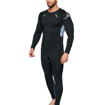 Men's Thermal Underwear Set Compression Base Lined Fleece Winter Gear, Running, Skiing