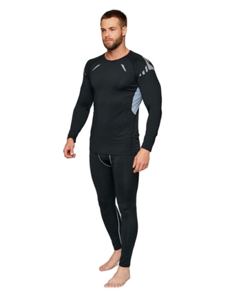 Men's Thermal Underwear Set Compression Base Lined Fleece Winter Gear, Running, Skiing