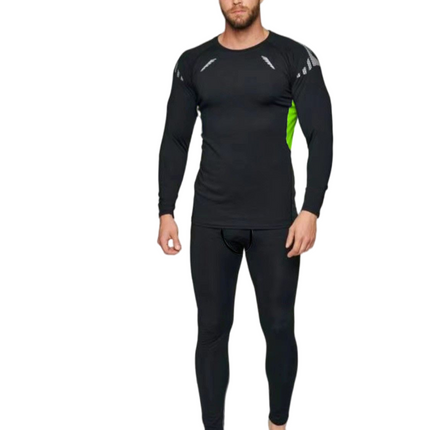 Men's Thermal Underwear Set Compression Base Lined Fleece Winter Gear, Running, Skiing