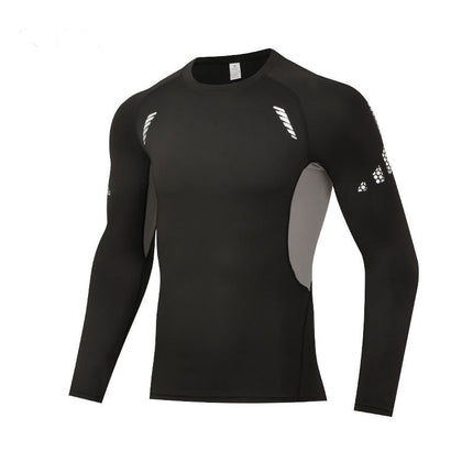 Men's Long Sleeve Compression Shirt Sun Protection Fishing Hiking Running Bottom Top