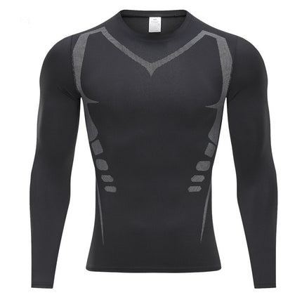 Men's Long Sleeve Compression Shirt Sun Protection Fishing Hiking Running Bottom Top