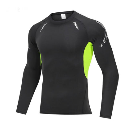 Men's Long Sleeve Compression Shirt Sun Protection Fishing Hiking Running Bottom Top