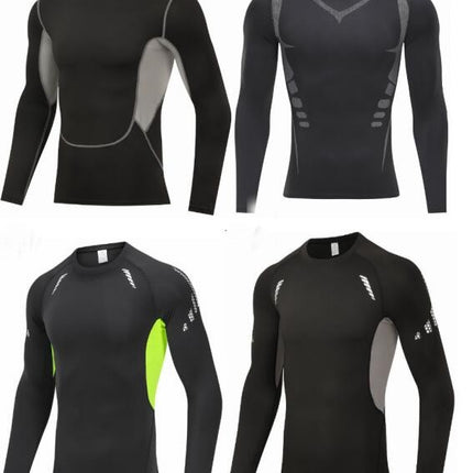 Men's Long Sleeve Compression Shirt Sun Protection Fishing Hiking Running Bottom Top