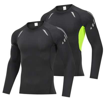 Men's Long Sleeve Compression Shirt Sun Protection Fishing Hiking Running Bottom Top