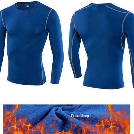 Men's Warm Compression Shirt Fleece Lined Long Sleeve Sports Base Layer Cold Weather Fitness Top