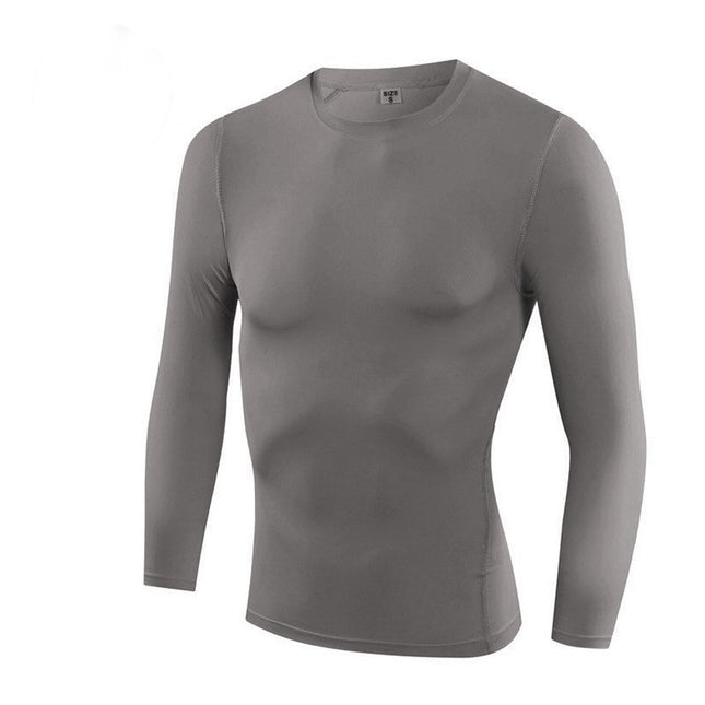 Men's Warm Compression Shirt Fleece Lined Long Sleeve Sports Base Layer Cold Weather Fitness Top