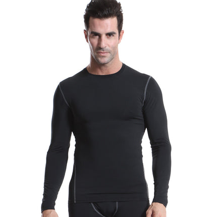 Men's Warm Compression Shirt Fleece Lined Long Sleeve Sports Base Layer Cold Weather Fitness Top
