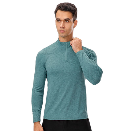Men's Tactical Shirt Long Sleeve Half Zip Pullover Sweatshirt Running Sweatshirt Quick Drying