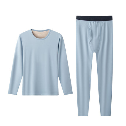 Men's Plus Size Underwear Sets - Thickened De Fleece Thermal Autumn Clothes and Pants Sets