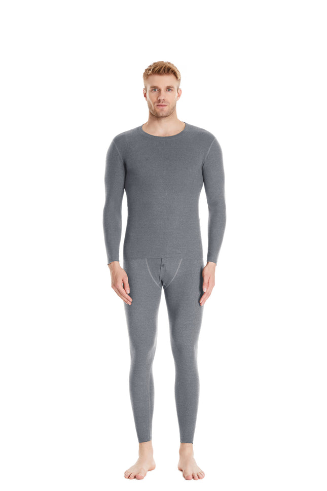 Men's thermal underwear soft long pants bottom warm fleece lined tops and bottoms for cold weather