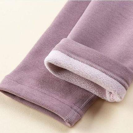 Men's and Women's Long Pants Thermal Underwear Thickened Soft Fleece Lined Cold Protection Set