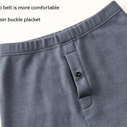 Men's and Women's Long Pants Thermal Underwear Thickened Soft Fleece Lined Cold Protection Set