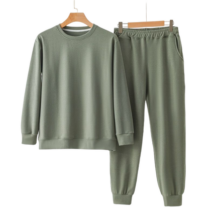 Men's German Fleece Pajamas Warm and Cozy Long Sleeve Upper and Lower Pajama Sets