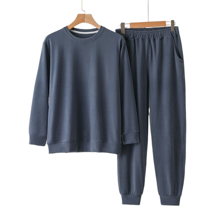 Men's German Fleece Pajamas Warm and Cozy Long Sleeve Upper and Lower Pajama Sets