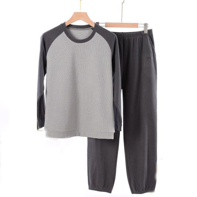 Men's Homewear Pajama Set Warm and Comfortable Loose Long Sleeve Upper and Lower Pajama Sets