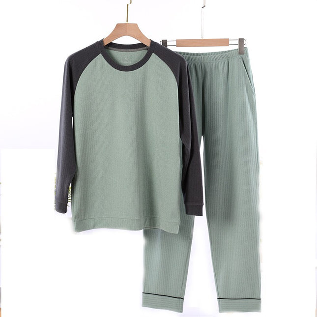 Men's Homewear Pajama Set Warm and Comfortable Loose Long Sleeve Upper and Lower Pajama Sets