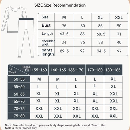 Thin Men's Round Neck Thermal Underwear Set - Modal Cotton Fabric Bottoming Tops and Long Pants