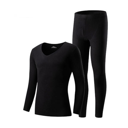 Men's sports thermal underwear, brushed fleece lined top and bottom compression winter bottoming set