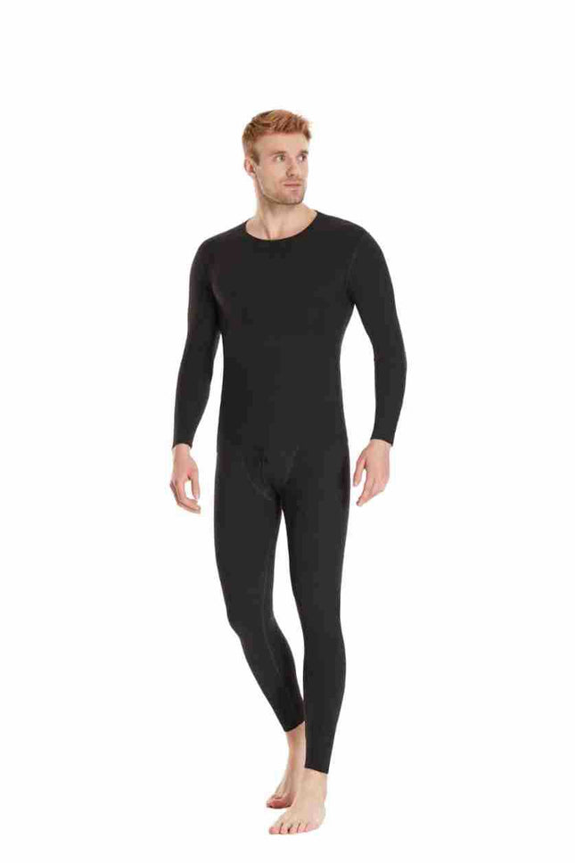 Men's Fall/Winter Thermal Underwear Set - 2 Piece Fleece Lined Thermal Underwear Set