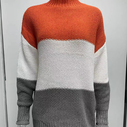 Women's Winter Fall Solid Turtleneck High Neck Long Sleeve Sweaters Pullover Tops 1