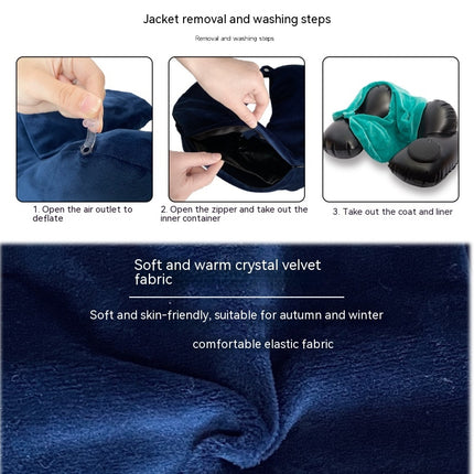 Travel Pillow, Inflatable U-Shape Neck Pillow for Sleep Rest Airplane Car Office and Outdoor Use