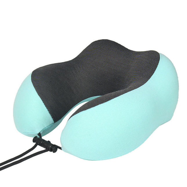 Travel Pillow, Memory Foam Neck Pillow with Side Storage Pocket and Head Support Soft Pillow