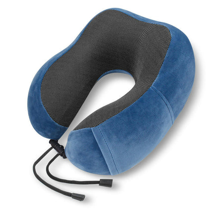 Travel Pillow, Memory Foam Neck Pillow with Side Storage Pocket and Head Support Soft Pillow