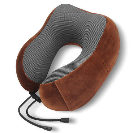 Travel Pillow, Memory Foam Neck Pillow with Side Storage Pocket and Head Support Soft Pillow