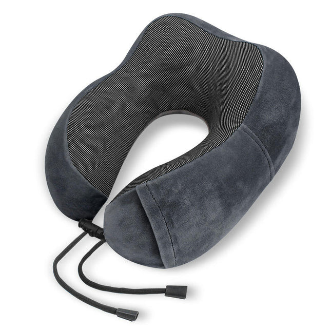 Travel Pillow, Memory Foam Neck Pillow with Side Storage Pocket and Head Support Soft Pillow