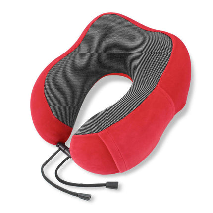 Travel Pillow, Memory Foam Neck Pillow with Side Storage Pocket and Head Support Soft Pillow