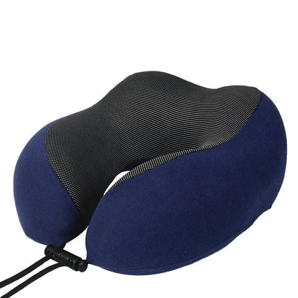 Travel Pillow, Memory Foam Neck Pillow with Side Storage Pocket and Head Support Soft Pillow